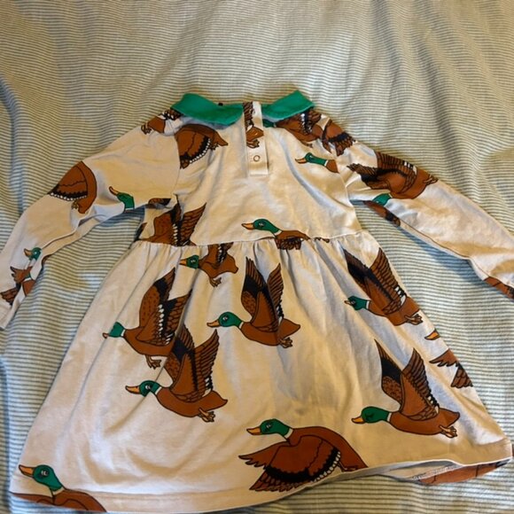 🦆 Mini Rodini Duck Print Dress – Size 92/98 cm (1.5–3Y) 🦆 - Picture 3 of 4